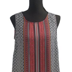 Cynthia Rowley Sleeveless Top Round Neck Multi Color Size Small